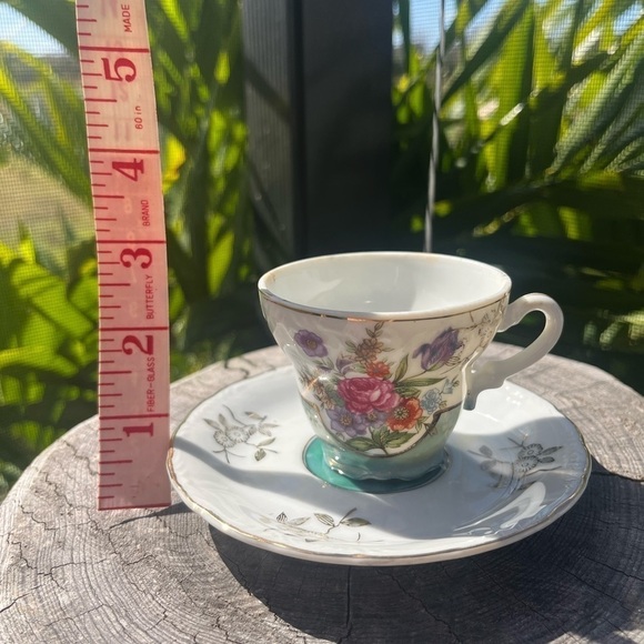 Sterling China Japan -vintage Iridescent Footed Teacup & Saucer - Picture 12 of 12